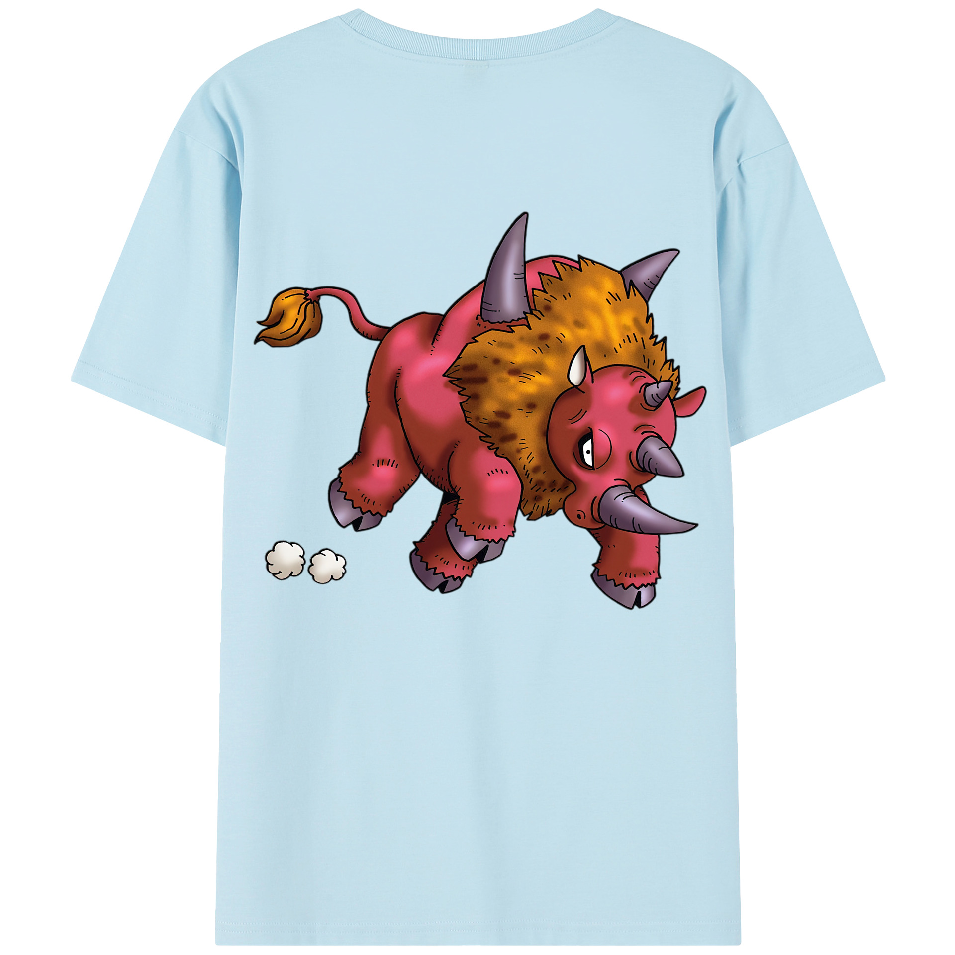（画像用） ドラゴンクエスト Doragon Kuesuto Dragon Quest 綿100％半袖Tシャツ（背面プリント）